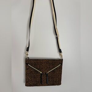 Stella & Dot Brown Leopard Crossbody Bag